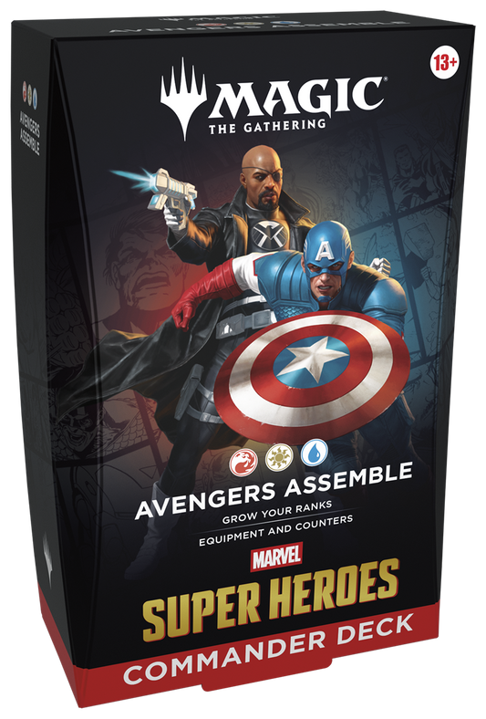 MTG Marvel Super Heroes Commander Deck Avengers Assemble box front (English)