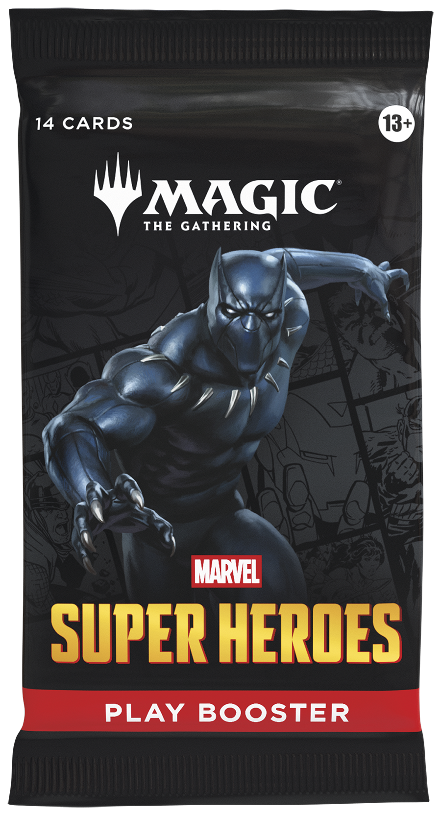 Magic: The Gathering – Marvel Super Heroes Play Booster (englisch), Vorderseite mit Black-Panther-Artwork