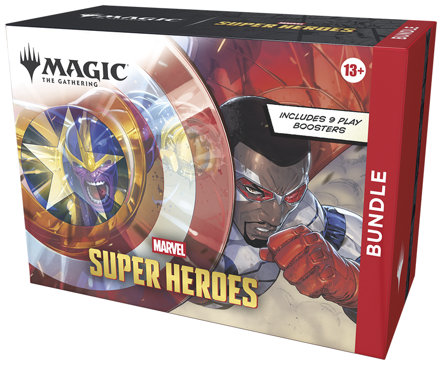 MTG Marvel Super Heroes Bundle box side angled view (English)