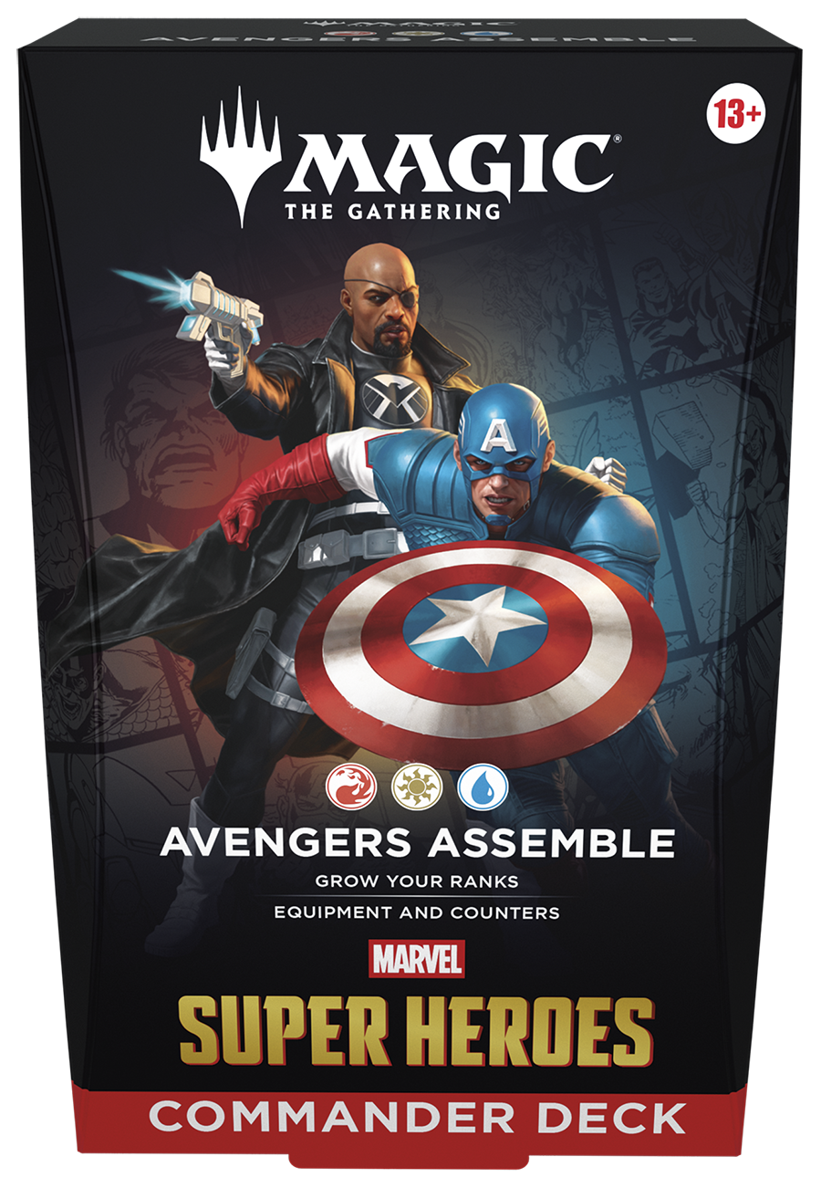 MTG Marvel Super Heroes Commander Deck Avengers Assemble box front view (English)