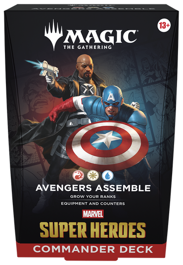MTG Marvel Super Heroes Commander Deck Avengers Assemble box front view (English)
