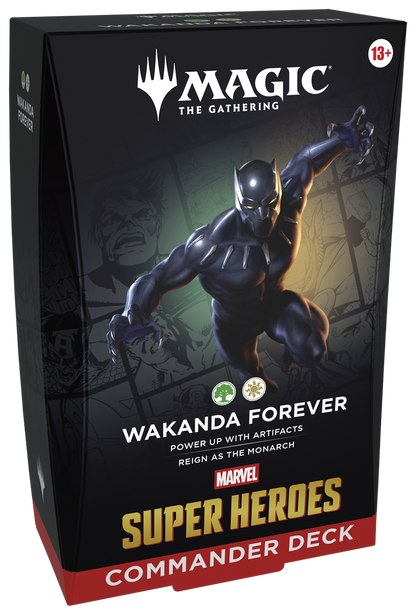 MTG Marvel Super Heroes Commander Deck Wakanda Forever box front (English)